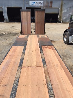 Apitong wood floor on flatbed trailer